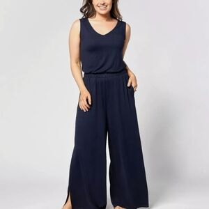 BumbleBella Navy Sleeveless Jumpsuit